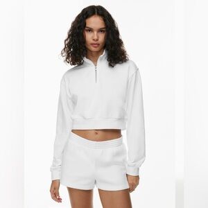 TNA COZY HALFZIP CROPPED *WHITE